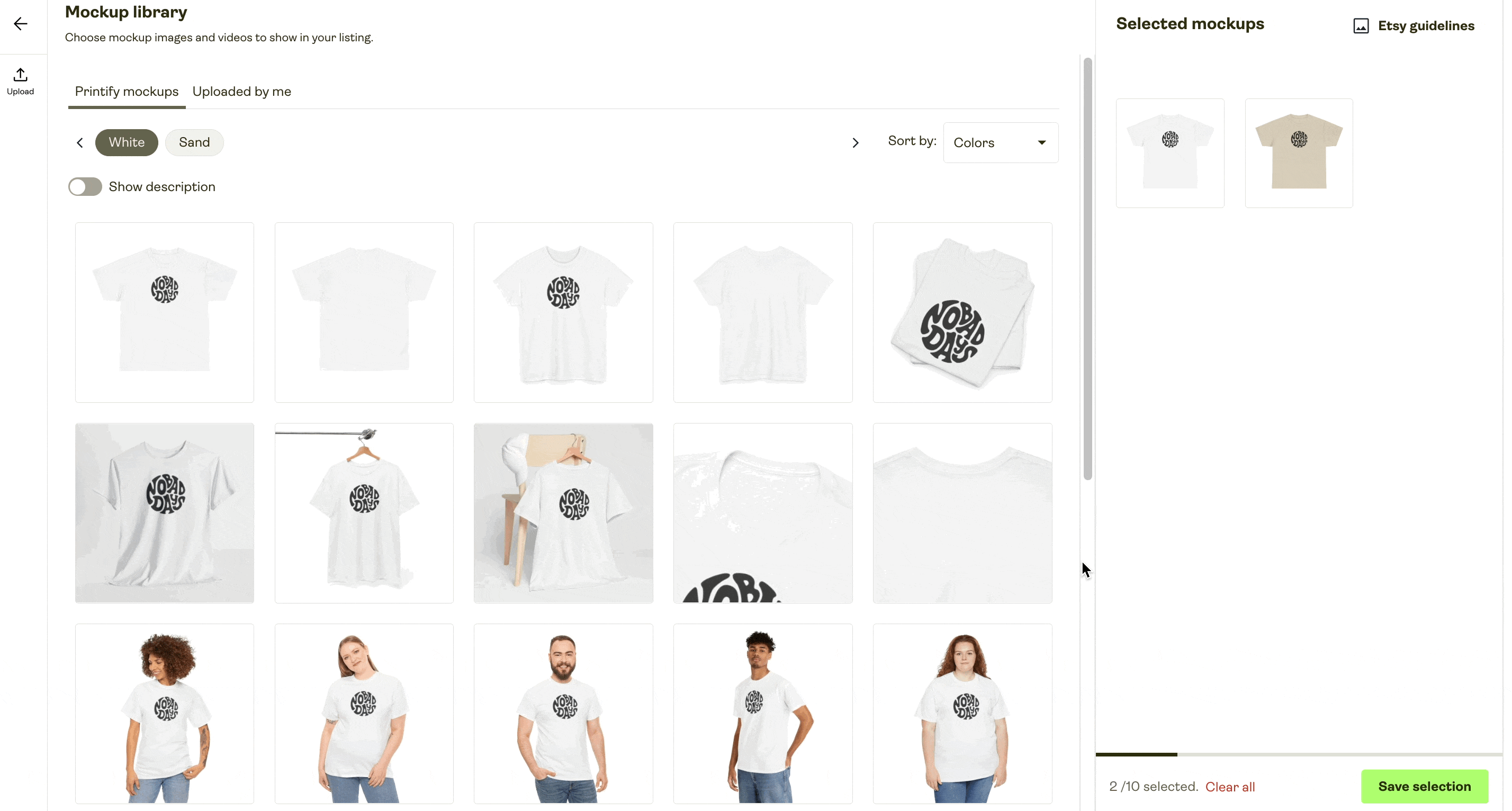 Printify mockup generator creating product listing images